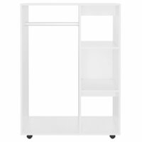 Kledingkast 80x40x110 cm bewerkt hout wit 5