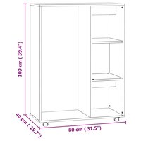 Kledingkast 80x40x110 cm bewerkt hout sonoma eikenkleurig 8