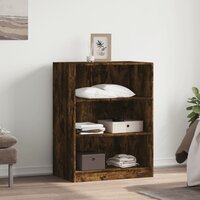 Kledingkast 77x48x102 cm bewerkt hout gerookt eikenkleurig 3