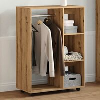 Kledingkast 80x40x110 cm bewerkt hout artisanaal eikenkleur 4