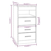 Ladekast 40x50x76 cm bewerkt hout gerookt eikenkleurig 8