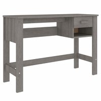 Bureau HAMAR 110x40x75 cm massief grenenhout lichtgrijs 2