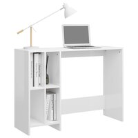 Bureau 102,5x35x75 cm bewerkt hout hoogglans wit 5