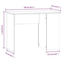 Bureau 100x55x75 cm bewerkt hout betongrijs 8