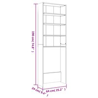 Wasmachinekast 64x24x190 cm betongrijs 9