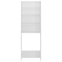 Wasmachinekast 64x24x190 cm hoogglans wit 3