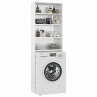 Wasmachinekast 64x24x190 cm hoogglans wit 5