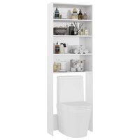 Wasmachinekast 64x24x190 cm hoogglans wit 6