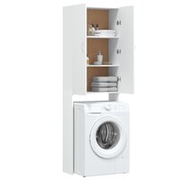 Wasmachinekast 64x25,5x190 cm wit 6