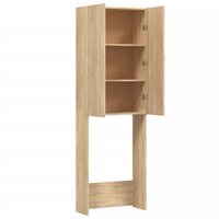 Wasmachinekast 64x25,5x190 cm sonoma eikenkleurig 5
