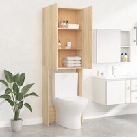Wasmachinekast 64x25,5x190 cm sonoma eikenkleurig 8