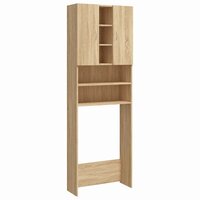 Wasmachinekast 64x25,5x190 cm sonoma eikenkleurig 2