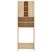 Wasmachinekast 64x25,5x190 cm sonoma eikenkleurig 3