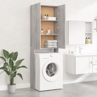 Wasmachinekast 64x25,5x190 cm grijs sonoma eikenkleurig 3