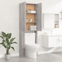 Wasmachinekast 64x25,5x190 cm grijs sonoma eikenkleurig 4