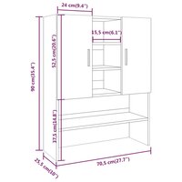 Wasmachinekast 70,5x25,5x90 cm gerookt eikenkleurig 9