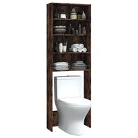 Wasmachinekast 64x24x190 cm gerookt eikenkleurig 5