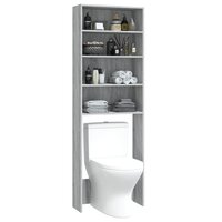 Wasmachinekast 64x24x190 cm grijs sonoma eikenkleurig 4