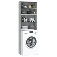 Wasmachinekast 64x24x190 cm grijs sonoma eikenkleurig 5