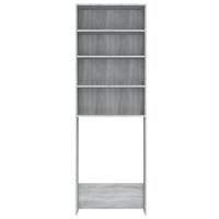 Wasmachinekast 64x24x190 cm grijs sonoma eikenkleurig 6