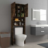 Wasmachinekast 64x25,5x190 cm gerookt eikenkleurig 4