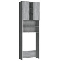 Wasmachinekast 64x25,5x190 cm grijs sonoma eikenkleurig 2