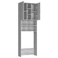 Wasmachinekast 64x25,5x190 cm grijs sonoma eikenkleurig 7