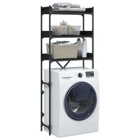 Wasmachinekast 67x25x163 cm bewerkt hout zwart 5