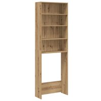 Wasmachinekast 64x24x190 cm artisanaal eikenkleur 2