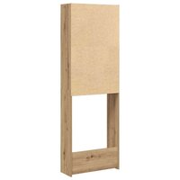 Wasmachinekast 64x24x190 cm artisanaal eikenkleur 8