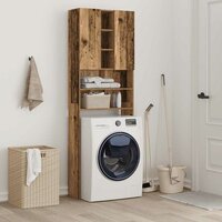 Wasmachinekast 64x25,5x190 cm oud houtkleurig 4