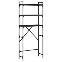 Wasmachinerek 67x25x163 cm bewerkt hout zwart 2