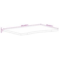 Bureaublad met ronding 100x80x2,5 cm massief ruw mangohout 8