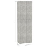 Kantoorkast 60x32x190 cm bewerkt hout betongrijs 8