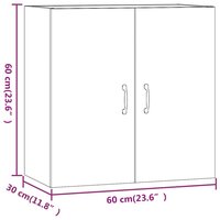 Wandkast 60x31x60 cm bewerkt hout betongrijs 9
