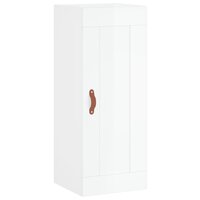 Wandkast 34,5x34x90 cm bewerkt hout hoogglans wit 2