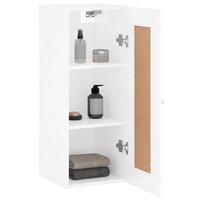 Wandkast 34,5x34x90 cm bewerkt hout hoogglans wit 5