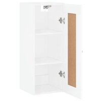 Wandkast 34,5x34x90 cm bewerkt hout hoogglans wit 6