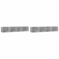 Wandkasten 2 st 99x18x16,5 cm bewerkt hout grijs sonoma eiken 2