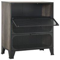 Opbergkast 72x36x82 cm metaal en MDF grijs 6