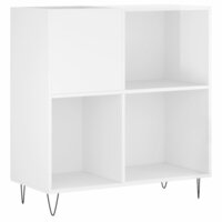 Platenkast 84,5x38x89 cm bewerkt hout hoogglans wit 2