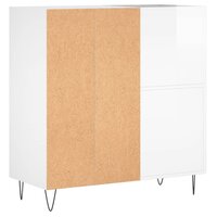 Platenkast 84,5x38x89 cm bewerkt hout hoogglans wit 6