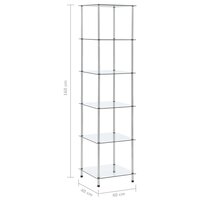 Kastje 6-laags 40x40x160 cm gehard glas transparant 6