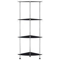 Kastje 4-laags 30x30x100 cm gehard glas zwart 2