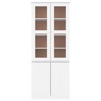 Vitrinekast ALTA 77x35x186,5 cm massief grenenhout wit 3