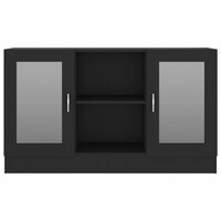 Vitrinekast 120x30,5x70 cm bewerkt hout zwart 6