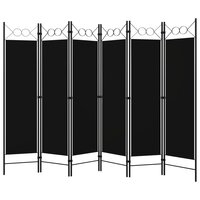 Kamerscherm met 6 panelen 240x180 cm zwart 2