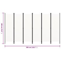 Kamerscherm met 6 panelen 300x180 cm wit  6