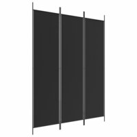 Kamerscherm met 3 panelen 150x200 cm stof zwart 2