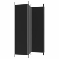 Kamerscherm met 4 panelen 200x200 cm stof zwart 5